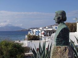 Stone statue on a greek island