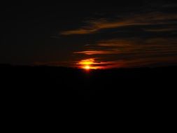 red color sunset in the dark sky