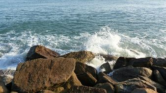 sea surf near the rocks