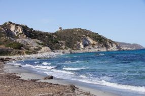 romantic beach in sardinia coast