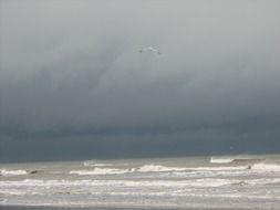 storm over the ocean coast