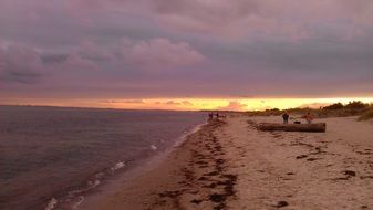 dramatic orange sky at kellnhusen beach