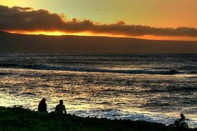 Couple on a beach in hawaii