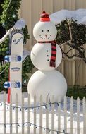 snowman as a decor near the house