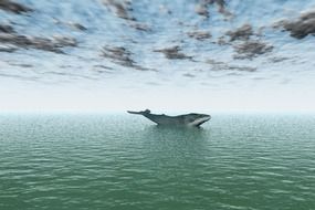 mystical whale in the ocean