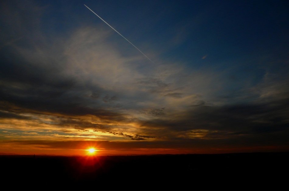 The evening sky at dusk