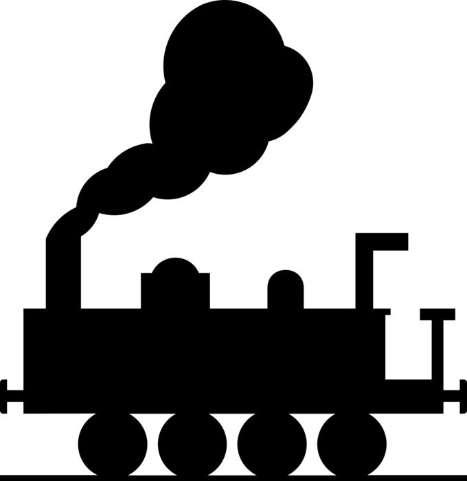 Black locomotive clipart