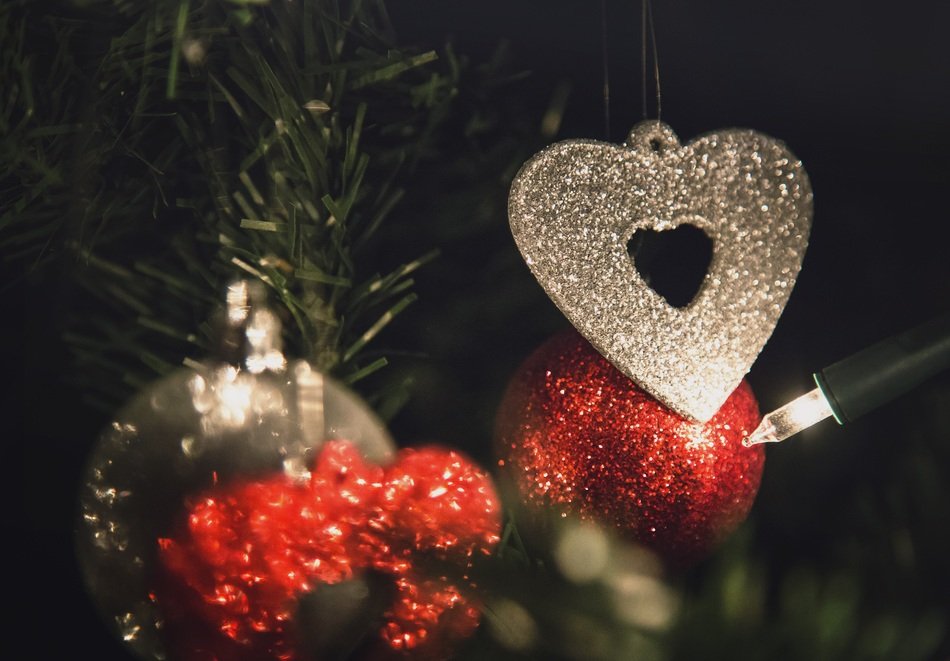 christmas decorations on a tree