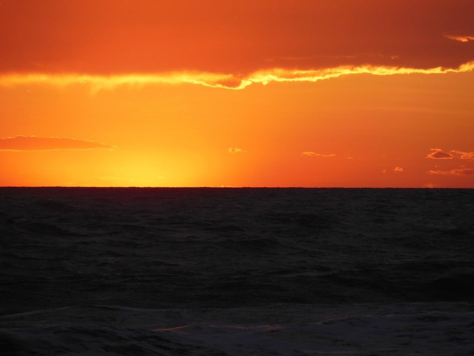 orange sky on the horizon