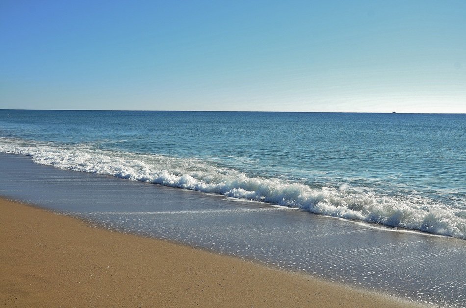 blue wave on the beach