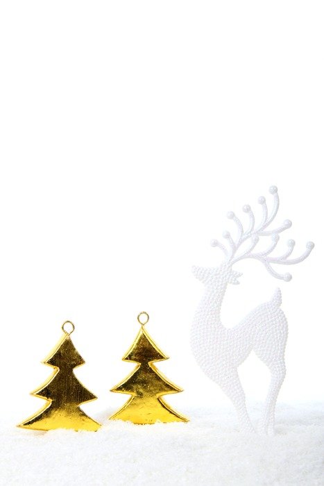 golden Christmas toys and toy deer