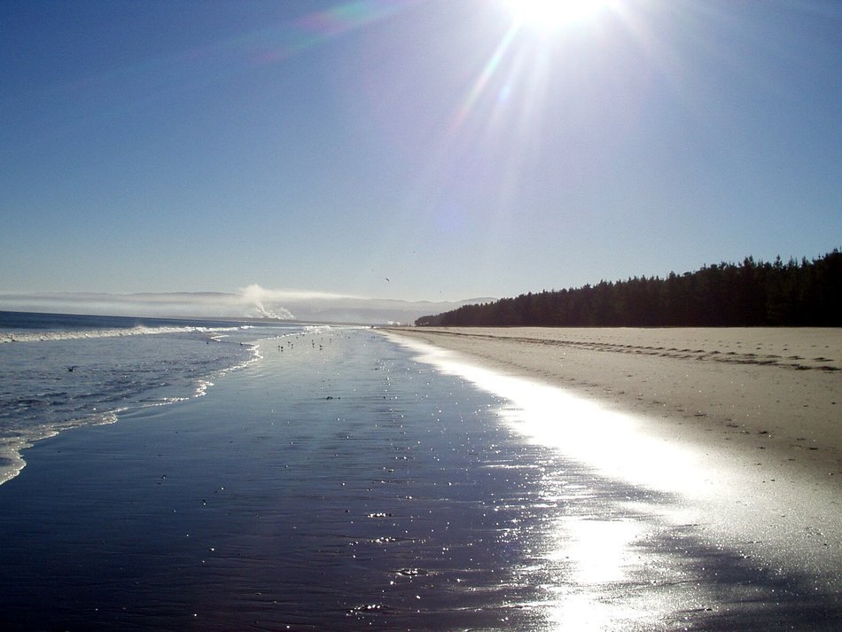 sea ââmirror empty beautiful beach