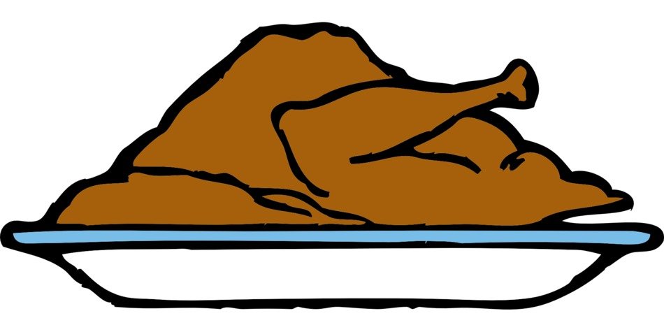 turkey on plate for thanksgiving