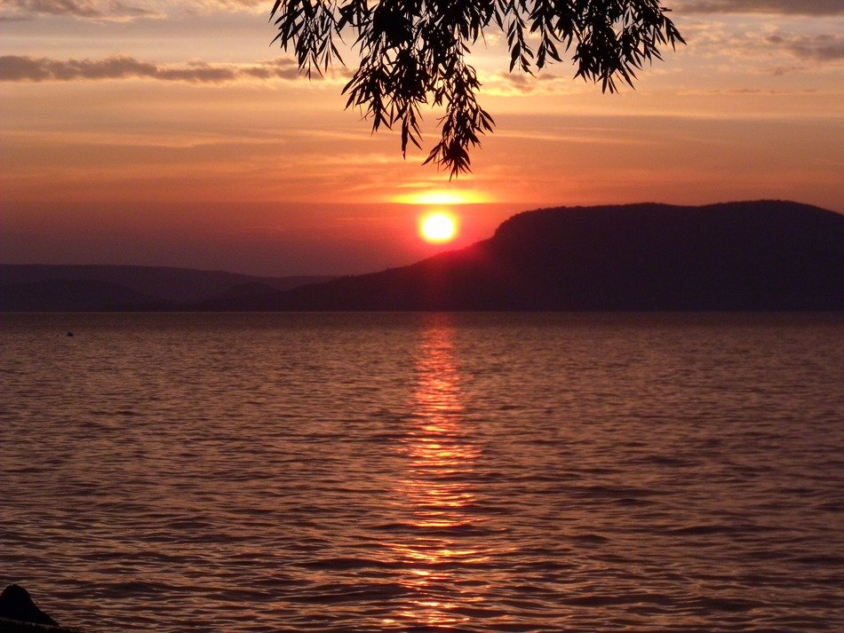 charmingly beautiful lake balaton sunset