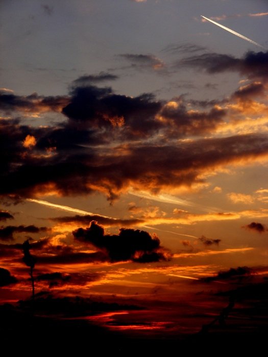The sky at dusk at sunset