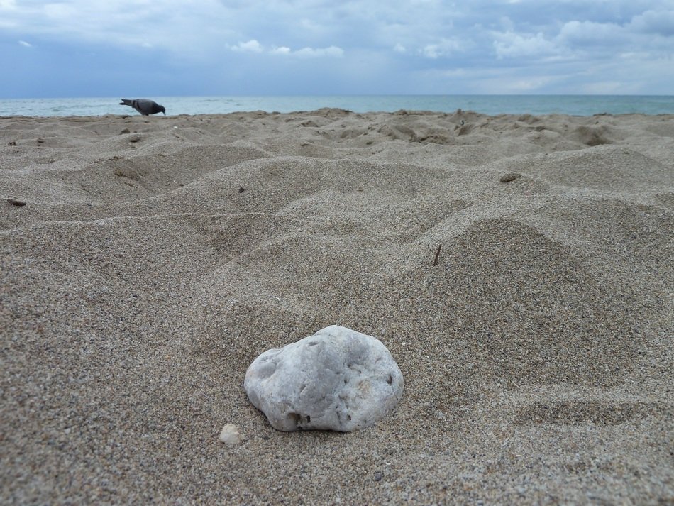 white stone on the banks of the river Llobregat