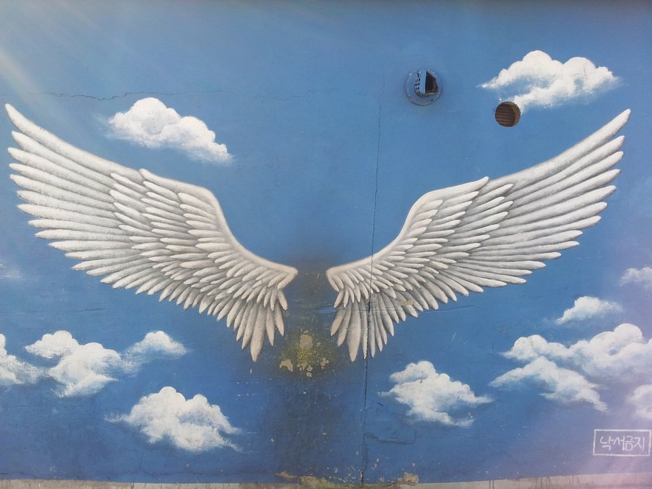 angel wings on the wall