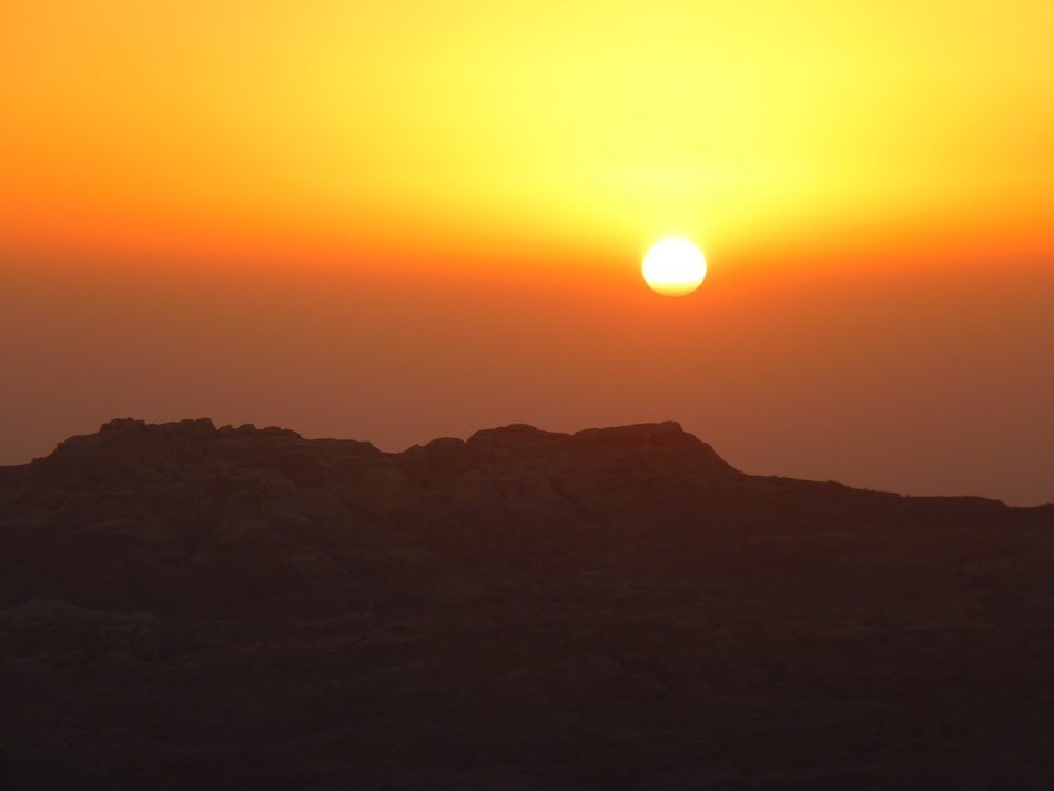 bright sunset in Jordan