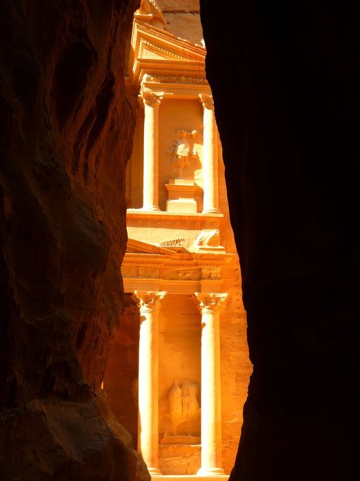 Petra from the gorge in Jordan