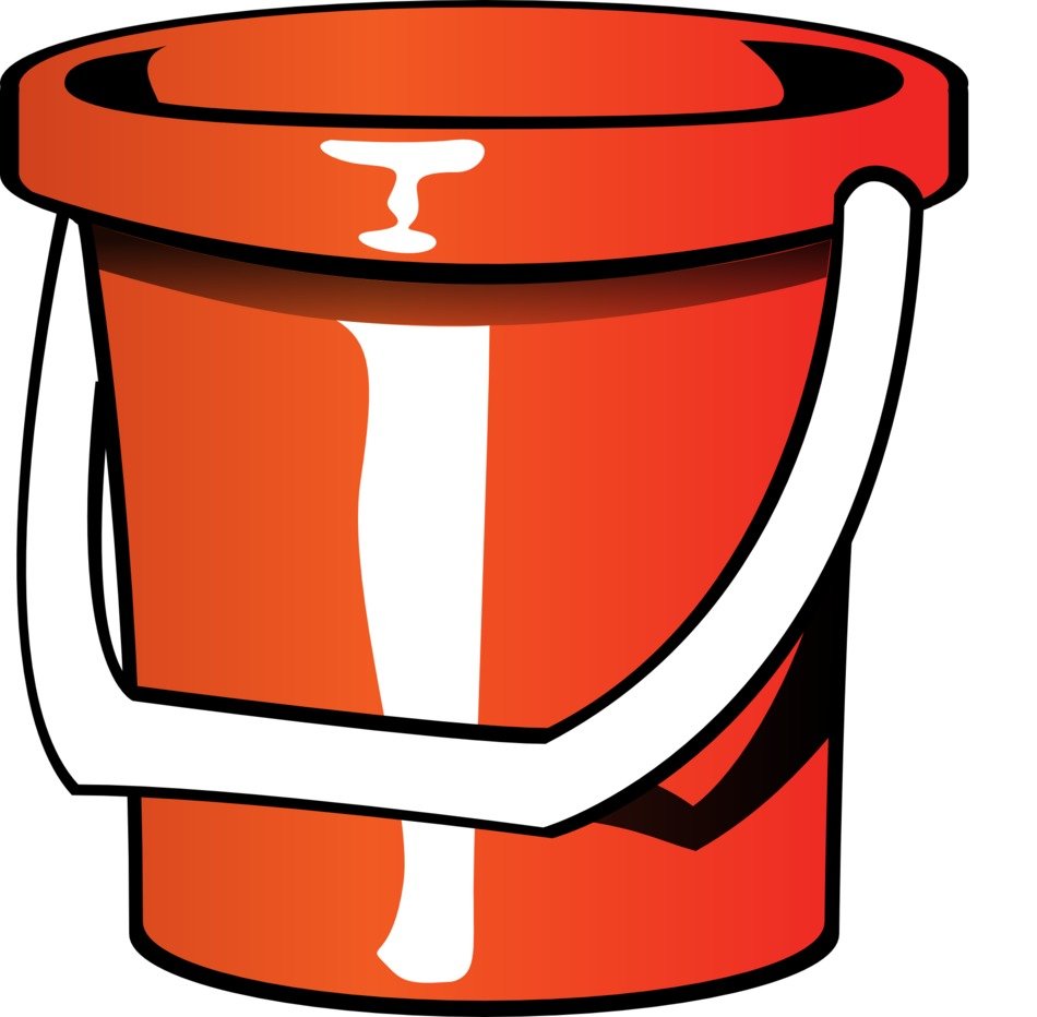 red bucket vector drawing
