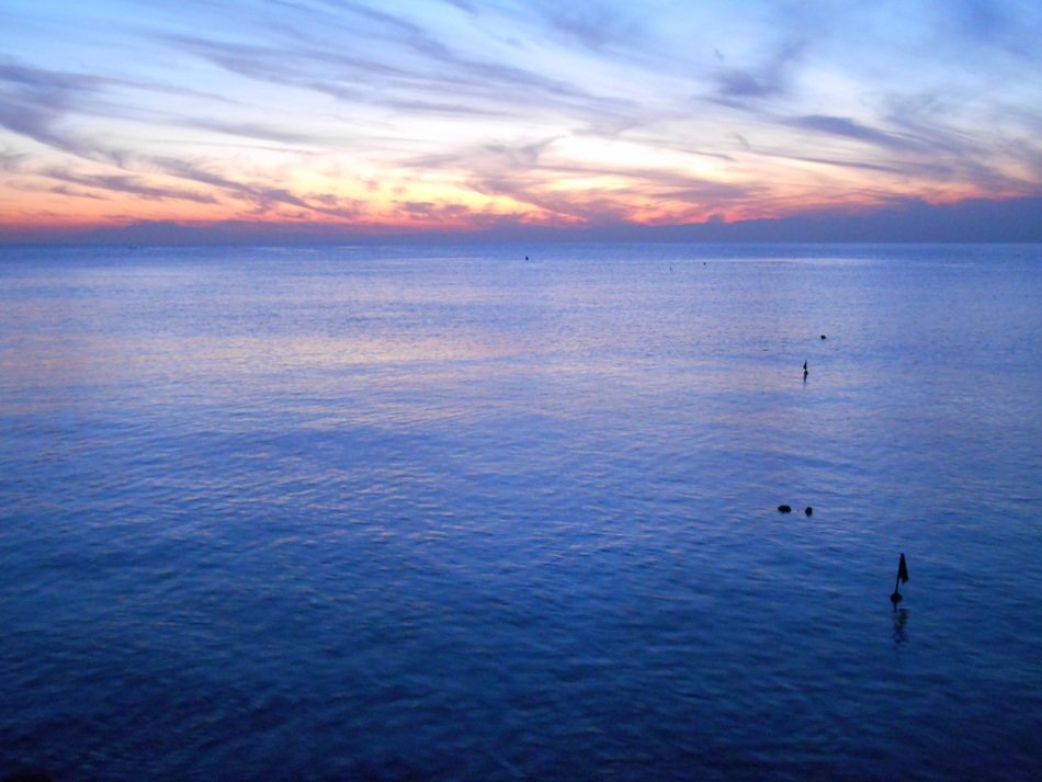 colorful quiet twilight above the water