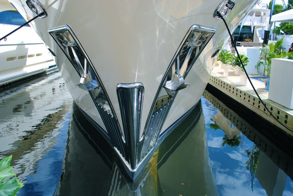 closeup photo of the super yacht