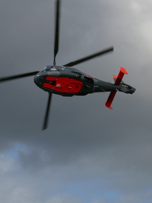 Helicopter on the ocean