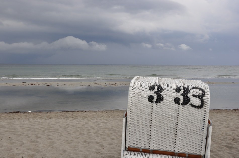 beach chairs near the ocean