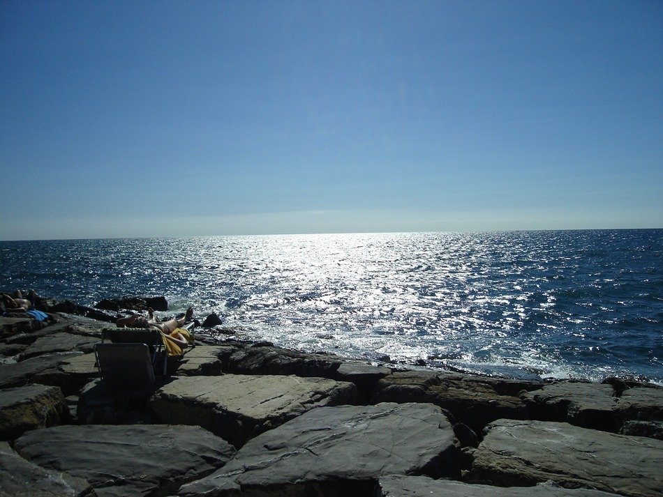Beautiful landscape of sea at the sunlight