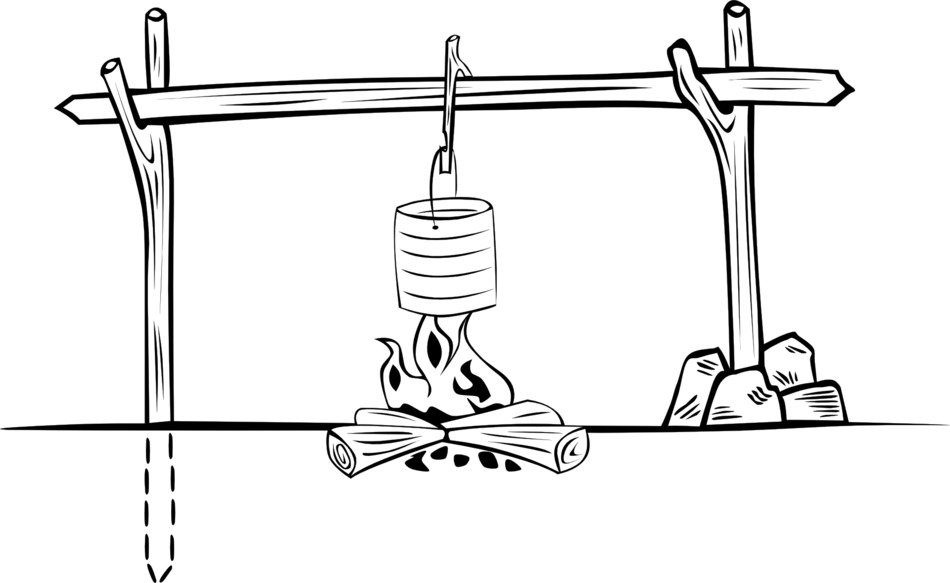 cooking at the stake as a graphic image
