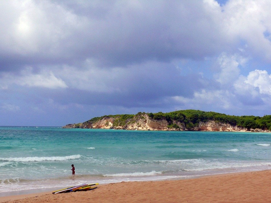 boy in the water in Dominican Republic
