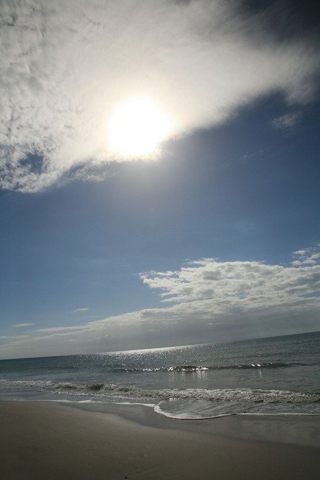sunset over the beach