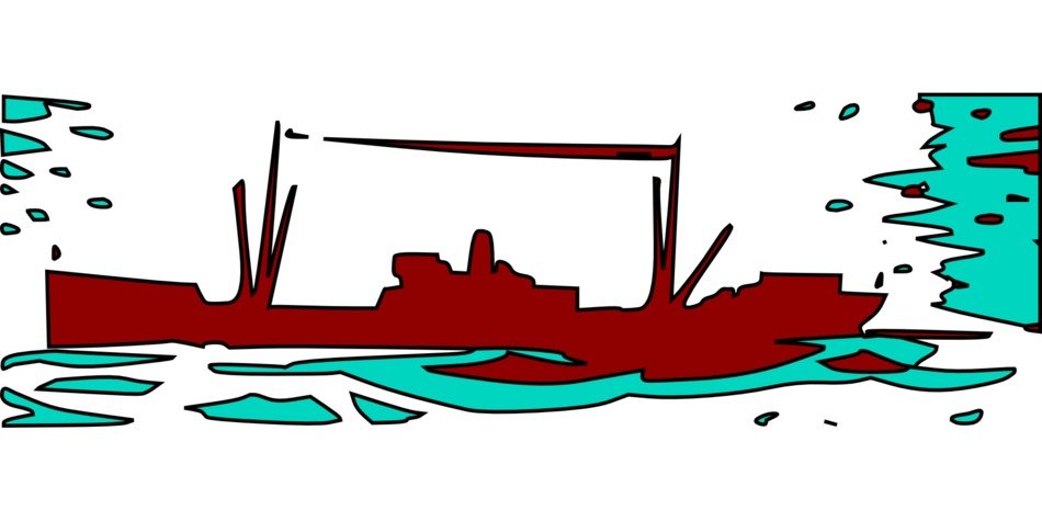 painted warship in the ocean