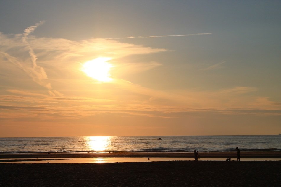 summer sunset over the north sea coast