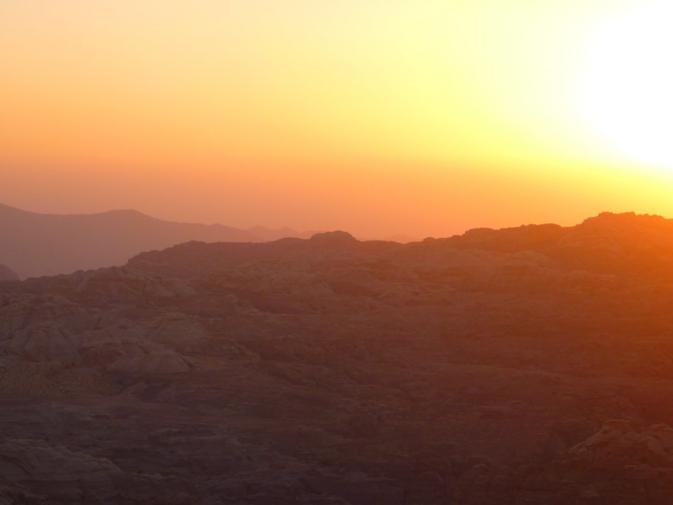 fog over the mountains in Jordan