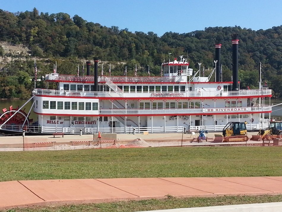 big travel boat on river