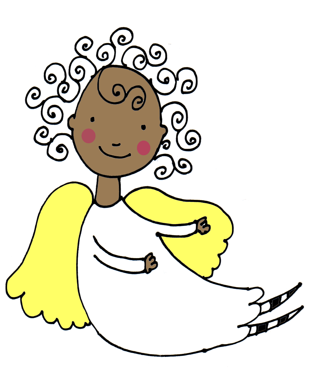 Angel with yellow wings as a picture for clipart free image download