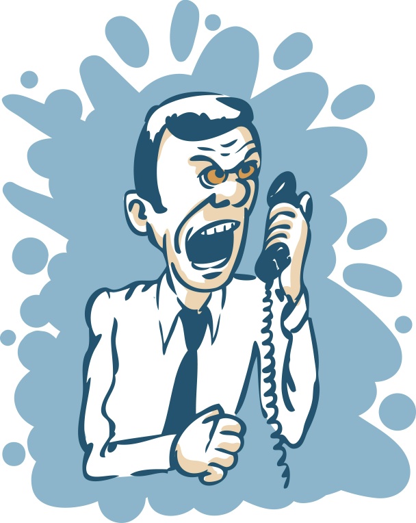 Drawn angry man talking on the phone free image download