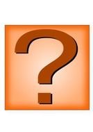 brown question mark in orange square