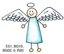 drawing of an angel with wings on a white background