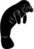 Manatee Silhouette drawing