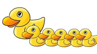 cartoon duck with Five Little Ducklings