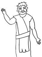 black and white drawing men