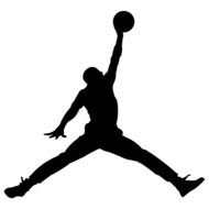silhouette of an athlete with a ball as a picture for clipart