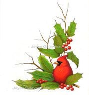 Cardinal Bird Border With