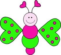 children's drawing butterfly polka dots