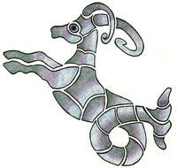 drawn capricorn sign on a white background