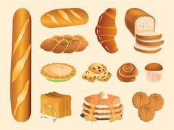 French pastries on a white background