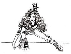 Drawing of the Black Widow woman character