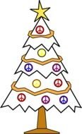 Colorful Christmas tree clipart